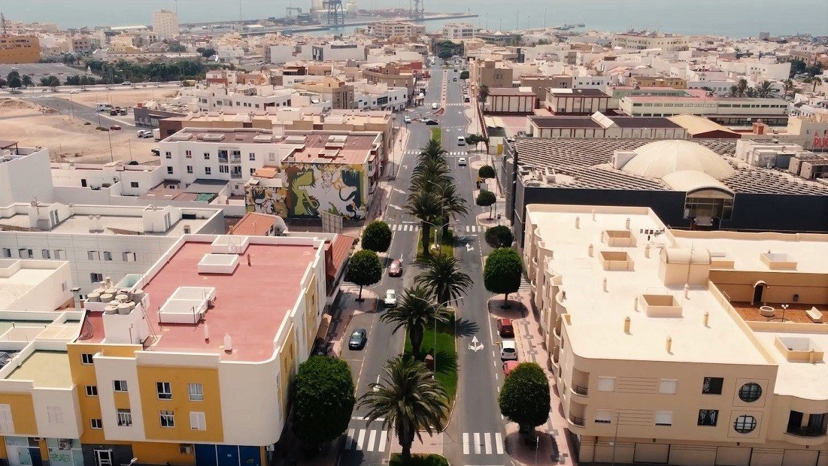 Imagen aérea de Puerto del Rosario Rosario. 