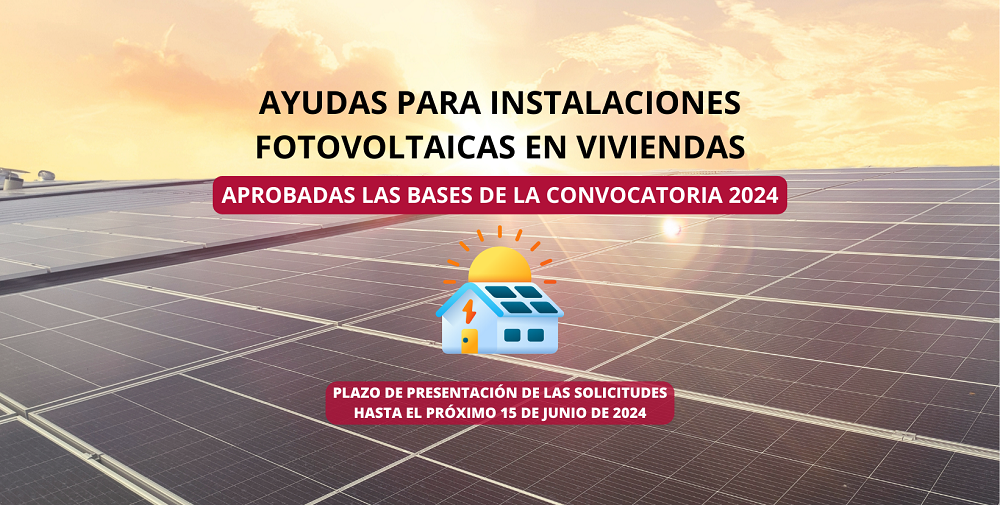 Cartel de ayudas para fotovoltaica en Puerto del Rosario.