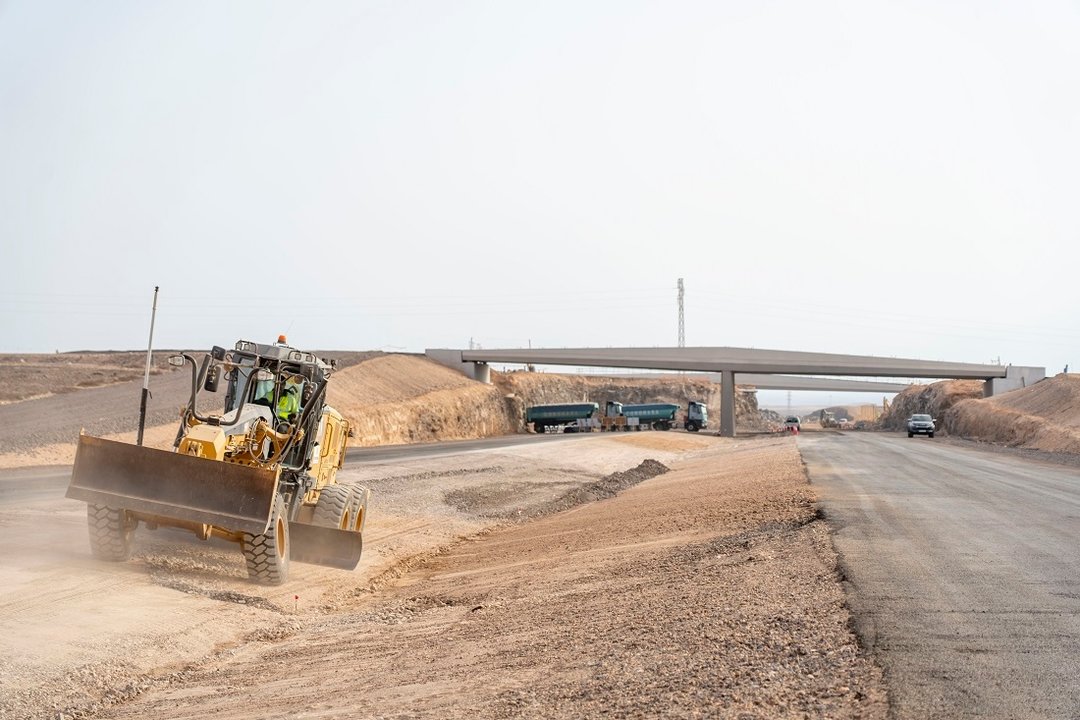 Obras de la autovía entre el Aeropuerto y La Caldereta.