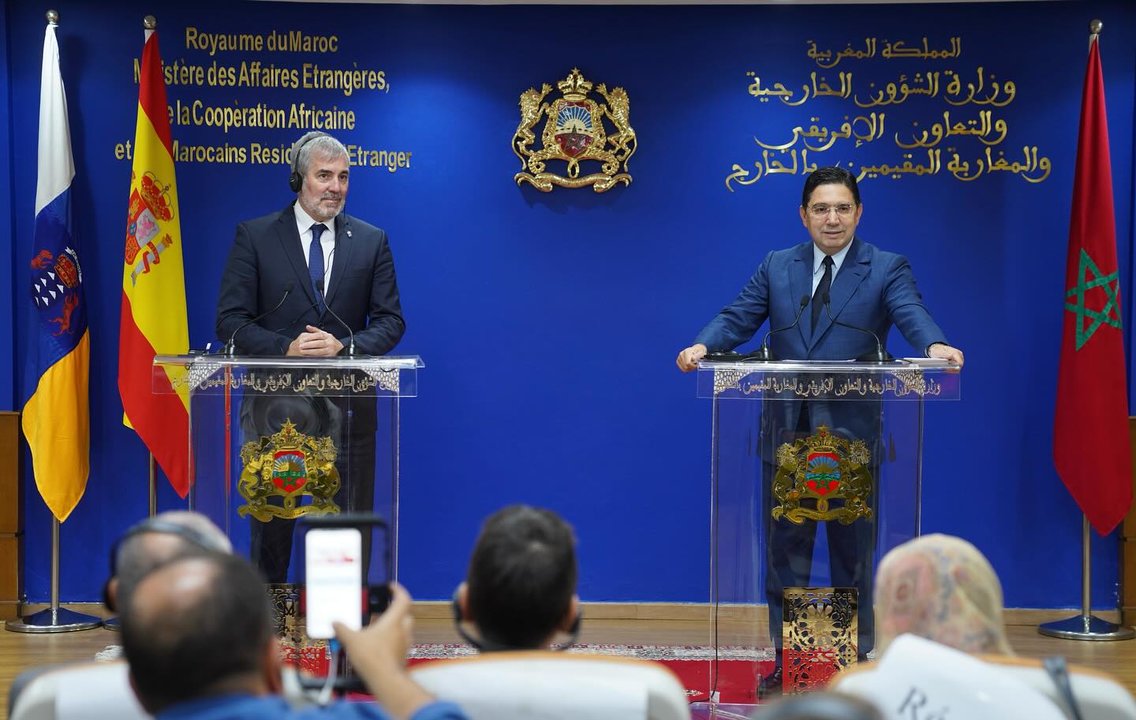 Fernando Clavijo y Nasser Bourita, ministro de Exteriores marroquí, en Rabat (1)