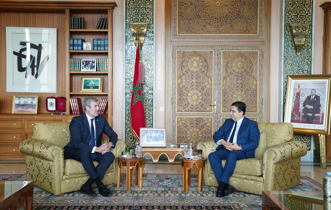 Fernando Clavijo y Nasser Bourita, ministro de Exteriores marroquí, en Rabat.