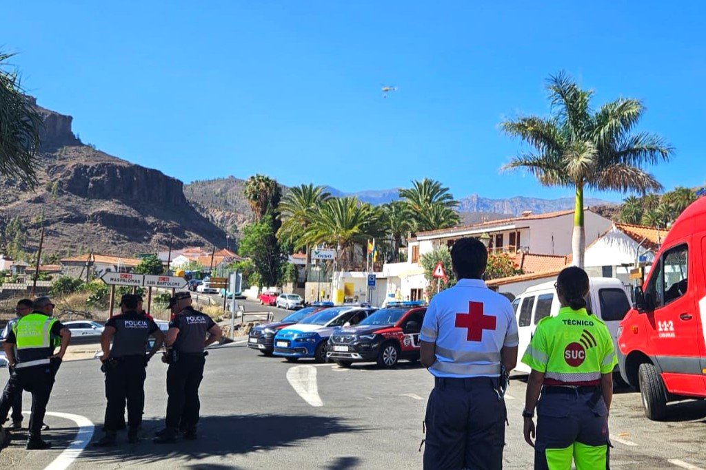 Imagen del incendio en el Barranco de Fataga, en agosto de 2024.