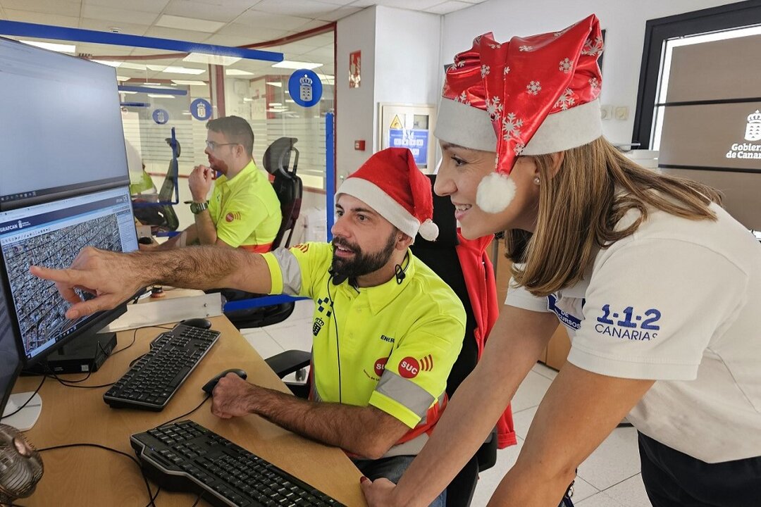 Sala del 112 en Las Palmas en Nochebuena.