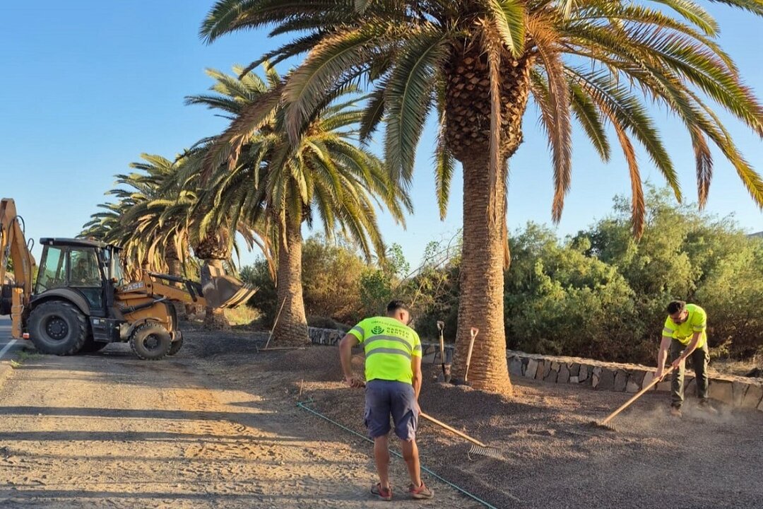 Trabajos en  Parques y Jardines de Tuineje.