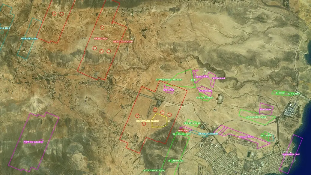 Parques fotovoltaicos y solares solicitados en Puerto del Rosario durante los últimos años (Imagen de archivo).