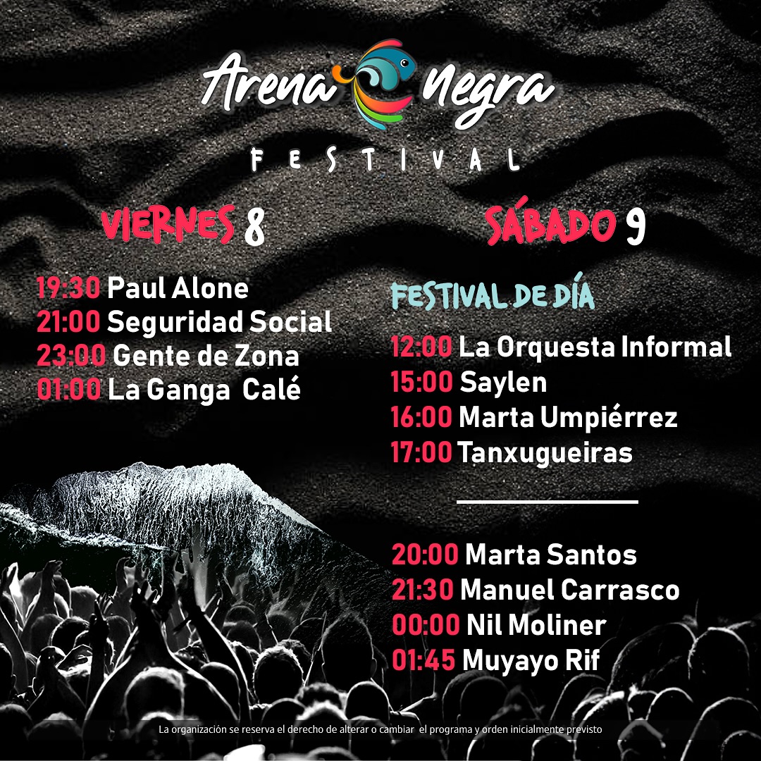 Horarios del Arena Negra 2024.